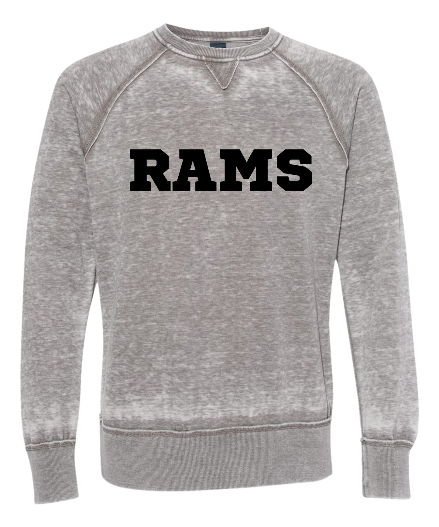 RAMS Adult burnout fleece Crewneck