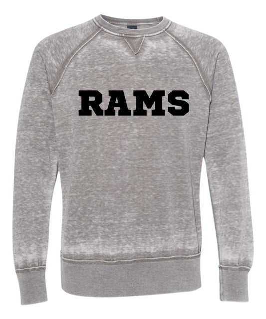 RAMS Adult burnout fleece Crewneck
