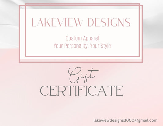 Lakeview Designs Gift Certificate